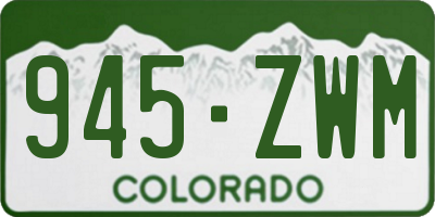 CO license plate 945ZWM