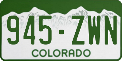 CO license plate 945ZWN