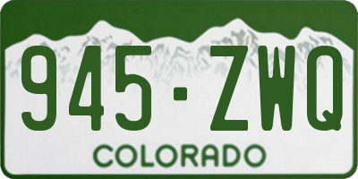CO license plate 945ZWQ