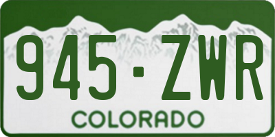 CO license plate 945ZWR