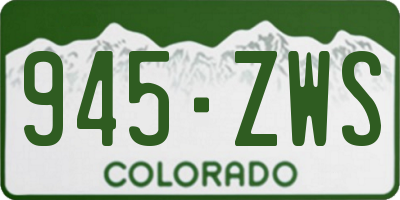 CO license plate 945ZWS