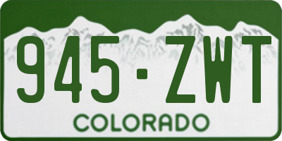 CO license plate 945ZWT