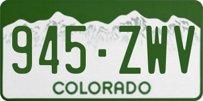 CO license plate 945ZWV