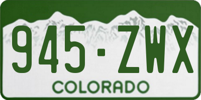 CO license plate 945ZWX