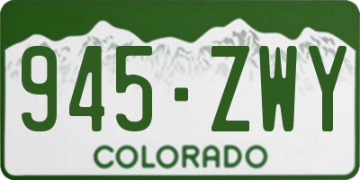 CO license plate 945ZWY