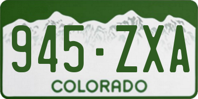 CO license plate 945ZXA