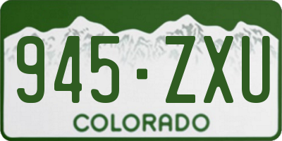 CO license plate 945ZXU