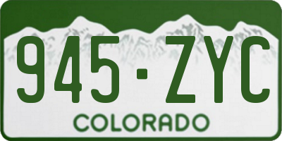 CO license plate 945ZYC