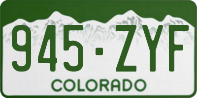 CO license plate 945ZYF