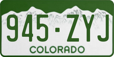 CO license plate 945ZYJ