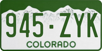 CO license plate 945ZYK