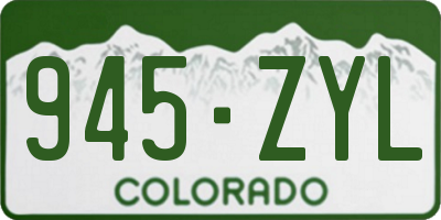 CO license plate 945ZYL