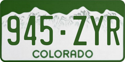 CO license plate 945ZYR