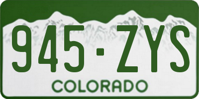 CO license plate 945ZYS