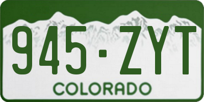 CO license plate 945ZYT