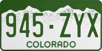 CO license plate 945ZYX