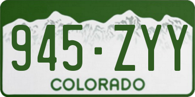 CO license plate 945ZYY
