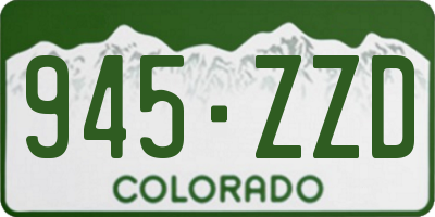 CO license plate 945ZZD