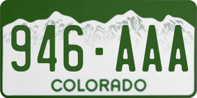 CO license plate 946AAA