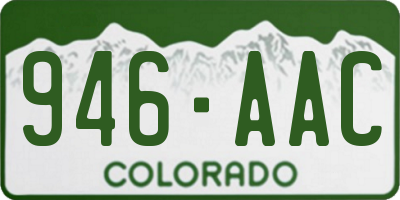 CO license plate 946AAC