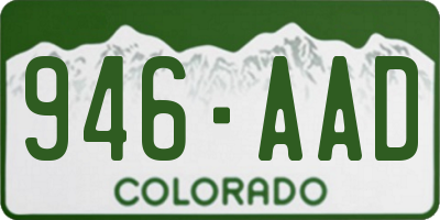 CO license plate 946AAD