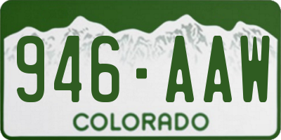 CO license plate 946AAW