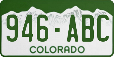 CO license plate 946ABC