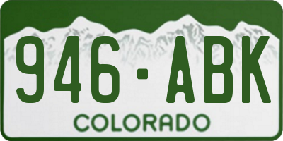 CO license plate 946ABK