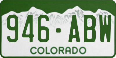 CO license plate 946ABW