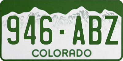 CO license plate 946ABZ