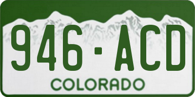 CO license plate 946ACD