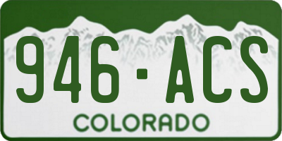 CO license plate 946ACS