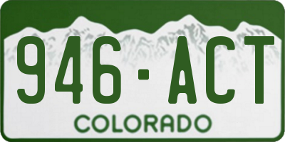 CO license plate 946ACT
