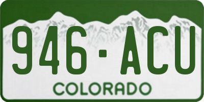 CO license plate 946ACU