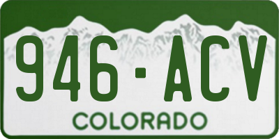 CO license plate 946ACV