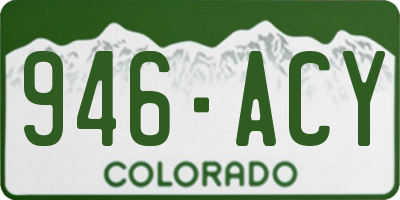 CO license plate 946ACY