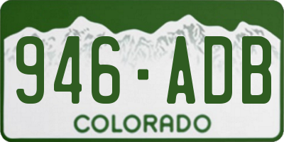 CO license plate 946ADB