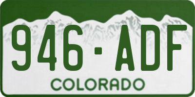 CO license plate 946ADF