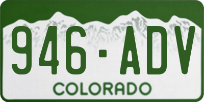CO license plate 946ADV