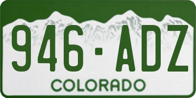 CO license plate 946ADZ