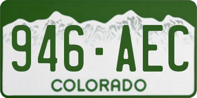 CO license plate 946AEC