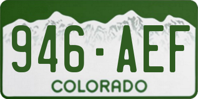 CO license plate 946AEF