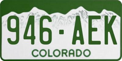 CO license plate 946AEK
