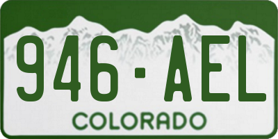 CO license plate 946AEL