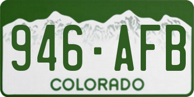 CO license plate 946AFB