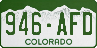 CO license plate 946AFD