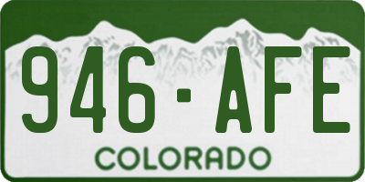 CO license plate 946AFE