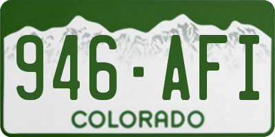 CO license plate 946AFI