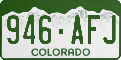 CO license plate 946AFJ