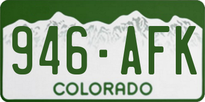CO license plate 946AFK